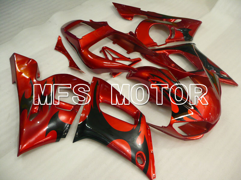 Yamaha YZF-R6 1998-2002 Injection ABS Fairing - Factory Style - Black Red wine color - MFS3550